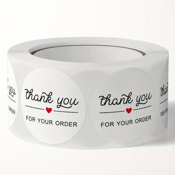 New 500 Piece Roll Self-Adhesive Thank You Stickers - Picture 1 of 4
